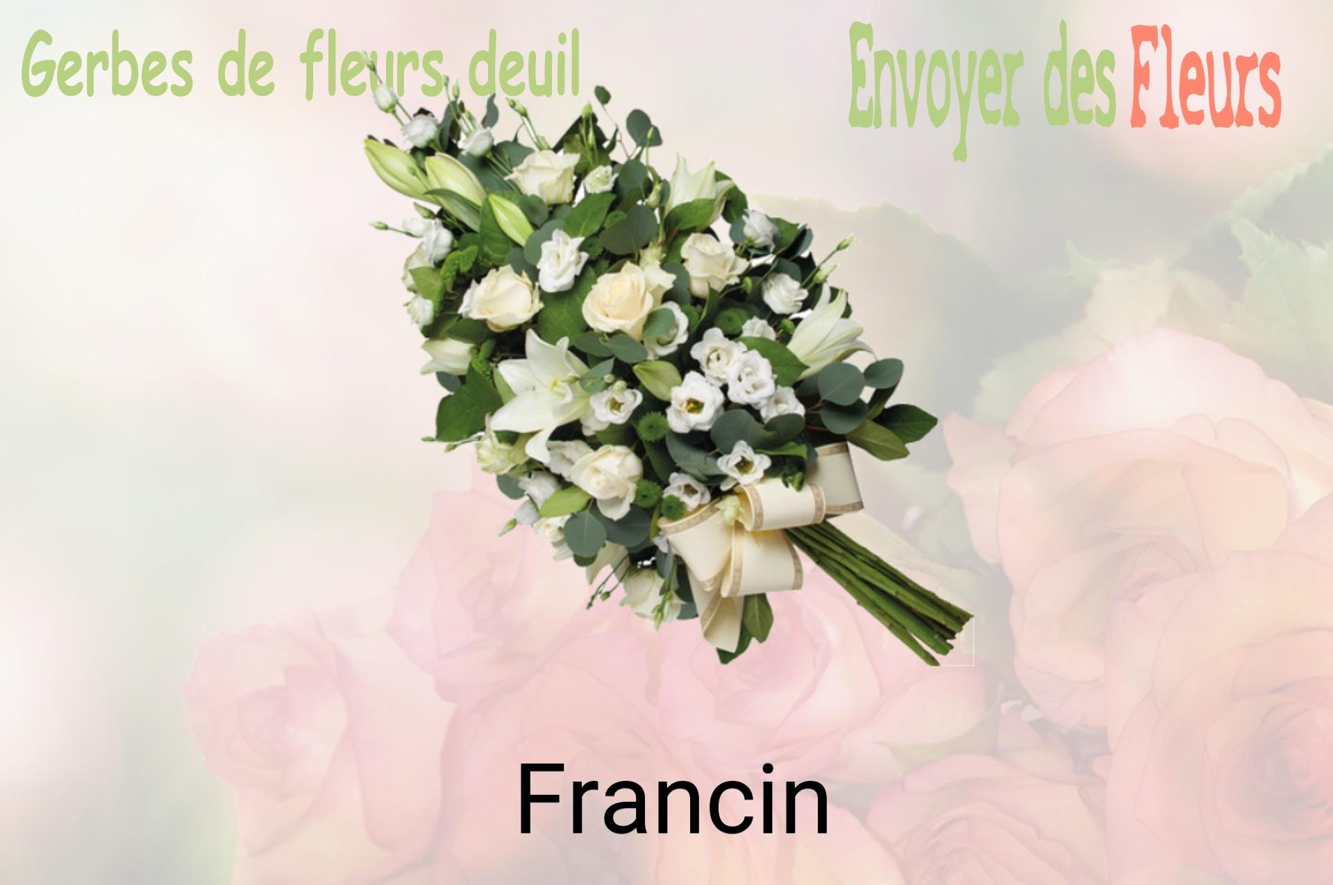 Gerbe de fleurs de deuil livrée à Francin